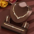 Sparkling fox-shaped bridal jewelry set with crystal necklace, earrings and bracelet - Gold 3-Piece Set (Necklace + Earrings + Bracelet)
