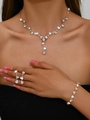 Elegant rose gold bridal jewelry set with sparkling crystals for wedding occasions - Rhinestone Necklace Bracelet Earrings 3-Piece Set (483747) / Rose Gold