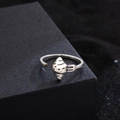Silberner Croissant-Ring im Vintage-Stil mit verstellbarem, offenem Design - Croissant-Stil(JZ0244) / Silber