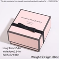 Boîte à bijoux rose avec nœud noir et dimensions de 9x9x5cm pour colliers et bagues - Style Couvercle Rose à Nœud (9*9*5)