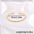 Brazalete abierto de acero inoxidable bañado en oro de 18k con diseño de cuerda - Dorado Abierto (Trenzado)