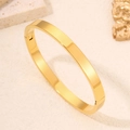 Minimalistische gouden titanium stalen armband met een hooggepolijste spiegelglans - 6mm / Goud