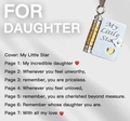 Collana a libro in acciaio al titanio dorato per figlia con incisione My Little Star - Stile Figlia-Stella / Bicolore (Oro e Argento)