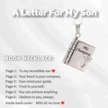 Collana a libro in argento incisa My Champion con sei pagine di messaggi segreti fusi - Stile Figlio-Campione / Argento