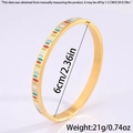 Bracelet en acier inoxydable plaqué or 18k avec émail coloré et diamètre de 6cm - émail Irrégulier Doré
