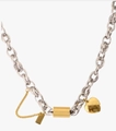Two-tone heart pendant bracelet in gold and silver finish 18K stainless steel jewelry - Two-tone Heart with Chain Necklace