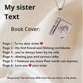 Collana a medaglione a libro in argento con incisione abbraccio e sei pagine interne - Stile Sorella / Argento