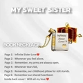 Book-shaped titanium steel pendant necklace in silver with Infinite Sister Love engraving - Sister Series Two-Tone Book - Engraved