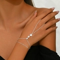 Elegante zilveren vingerarmband met fonkelende zirkonen voor damesmode sieraad - 1501 Zilver (standaard)