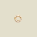18K gold plated round hinged earring with sparkling white cubic zirconia pave setting - Zirconia Round Clasp