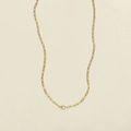 Classic 18K gold plated paperclip chain necklace with a round clasp toggle detail - Round Clasp Paperclip Chain