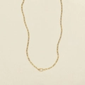Minimalist 18K gold-plated paperclip link necklace with oval carabiner clasp - Oval Clasp Paperclip Chain Necklace