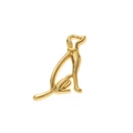Pendentif chien en métal doré poli avec finition miroir et détails sur le collier - Breloque Chiot Or (Pendentif Uniquement)