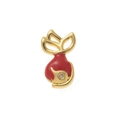 Gros plan détaillé d'un pendentif poisson vintage avec émail rouge et accents dorés - Breloque Poisson Rouge Émail (Pendentif Uniquement)