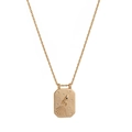 Golden tarot style necklace with rocket ship and star pendant on a thin chain - Astronaut Rocket (HSNK23120802D)
