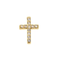 Pendentif médaillon croix vintage doré avec zircons micro-pavés et design ouvrant - Breloque Croix Gemme (Pendentif Uniquement)