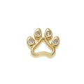 Pendentif patte de chat doré avec design ajouré et pierres de zircon scintillantes - Breloque Patte Gemme (Pendentif Uniquement)