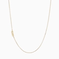 Minimalist gold plated stainless steel necklace featuring a lowercase initial G charm - Letter G
