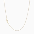 Minimalist gold-plated stainless steel necklace featuring a paperclip style link - Letter O