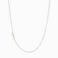 Minimalist gold plated stainless steel necklace featuring a bold initial letter D - Letter P