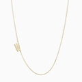 Minimalist gold-plated stainless steel necklace with capital letter W pendant - Letter W