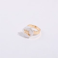 Adjustable gold ring with white pearl featuring a Scorpio zodiac sign for women - Adjustable Open / Scorpio