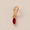 Anhänger mit rotem Geburtsstein im Marquiseschliff und 18K Goldbeschichtung - Januar Granat Marquise Anhänger Nur (Ohne Kette)