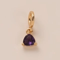 18K vergoldeter lila Amethyst-Anhänger in Dreiecksform für Halsketten - Februar Amethyst Dreieck Anhänger Nur (Ohne Kette)