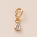 Klassischer 18K Gold Anhänger mit Wassertropfen-Zirkon und Dezember-Geburtsstein - April Diamant Birne Anhänger Nur (Ohne Kette)