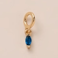 Klassischer 18K vergoldeter Anhänger mit tiefblauem Geburtsstein im Marquise-Schliff - September Saphir Marquise Anhänger Nur (Ohne Kette)