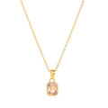 Collana Stella Polare in titanio con pietra rosa e placcatura in oro su fondo bianco - Collana / Ottobre - Oro