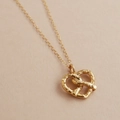 Elegant 18K gold plated pretzel pendant necklace with textured surface for women - Pretzel Style (Necklace) (5892431434317)