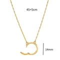 Golden knot rope chain necklace with a 14mm round solar wheel pendant in vacuum plating - Handmade Chain Open Loop
