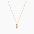 Fijne gouden ketting met ballerina schoen hanger, strikaccent en kabelketting - Gouden Balletschoenen Halsketting