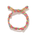 Colorful woven rope bracelet with gold metal beads and vibrant striped texture design - Style Without Letter / Colorful