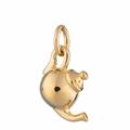 Elegante ciondolo teiera placcato oro 18K con finitura lucida per design di gioielli fai-da-te - Ciondolo Teiera