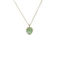 Retro gold chain necklace with round green aventurine pendant for elegant women - Star Pendant Necklace-Green Aventurine