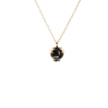 Minimalist gold necklace featuring a single black bead pendant on a fine link chain - Star Pendant Necklace-Black Jade