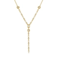 Elegante collana a Y placcata oro 18 carati con zirconi brillanti e nappe pendenti - Oro Multi-Zircone Versione A