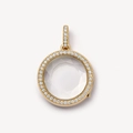 Pendentif médaillon vintage plaqué or 18k avec cristal halo et micro-pavé de diamants - Collier Médaillon Transparent Style B / Collier Type B