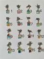Colorful mushroom house pendants in 16 styles with 14k gold-plated brass chain - Purple House Blue Door