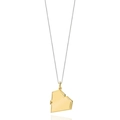 Dettaglio del medaglione a cuore geometrico con esclusivo design origami e finitura oro 18K - Collana Medaglione Cuore Liscio Oro
