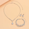 Vintage Silber Schmuckset mit AB Kristall Strass Halskette Armband und Ohrringen - Silber Buntes Strass Dreiteiliges Set (463+600)