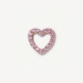 Colgante corazón oro rosa con cristales rosas para collar DIY diseño romántico - Dije de Corazón Hueco