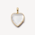 Pendentif médaillon coeur en or avec cristal facetté au design minimaliste chic - Collier médaillon cœur en verre