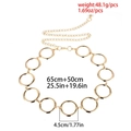 Geometrische goldene Körperkette mit verstellbarem Metallgürtel und runden Gliedern - Minimalistischer Kreisring-Stil (0413) / Gold