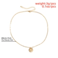 Detail showing vintage gold coin necklace size 40+7cm and weight 3g with snake chain - Coin Pendant Textured Style (3865) / Gold