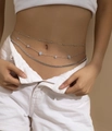 Catenina corpo a tre strati in argento con pietre azzurre e dettagli in maglia a serpente - 01 Bianco K 2048 (trasparente)