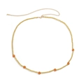 Gelbe böhmische Taillenkette mit Gänseblümchen-Perlen und verstellbarem goldenem Verschluss - Orange