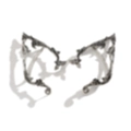 Silver vintage rose elf ear cuff wrap earrings with intricate leaf branch design - Antique Silver (B3343)